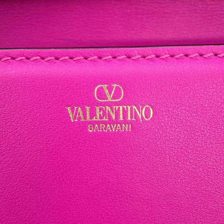 Pre Owned Valentino Garavani Loco 2Way Shoulder Bag Pink Leather Size Small