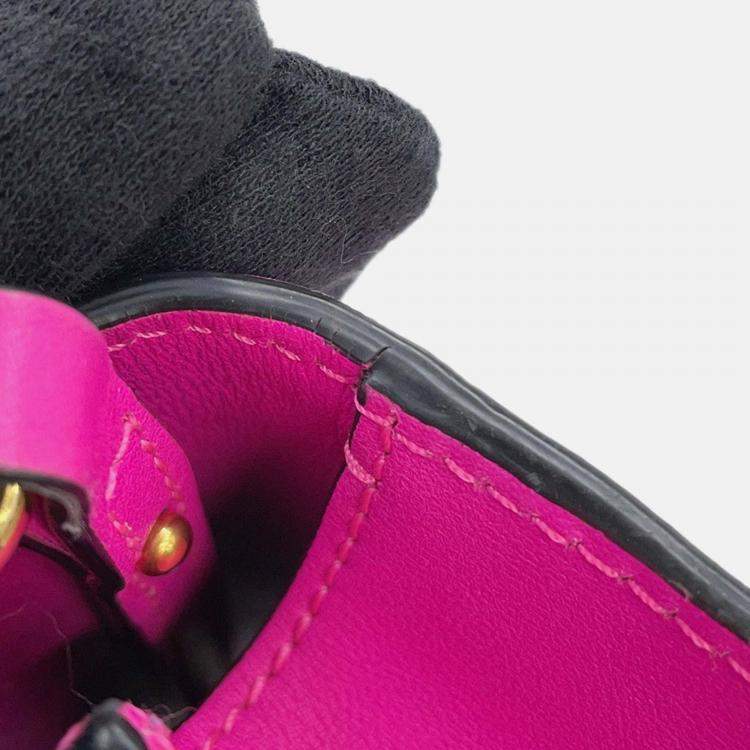 Pre Owned Valentino Garavani Loco 2Way Shoulder Bag Pink Leather Size Small