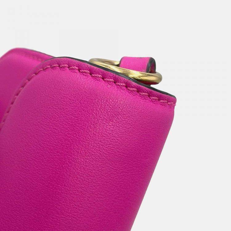 Pre Owned Valentino Garavani Loco 2Way Shoulder Bag Pink Leather Size Small