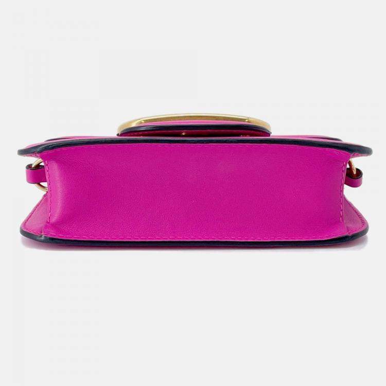 Pre Owned Valentino Garavani Loco 2Way Shoulder Bag Pink Leather Size Small