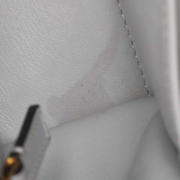 Pre Owned Valentino Ash Grey Leather My Rockstud Top Handle Bag