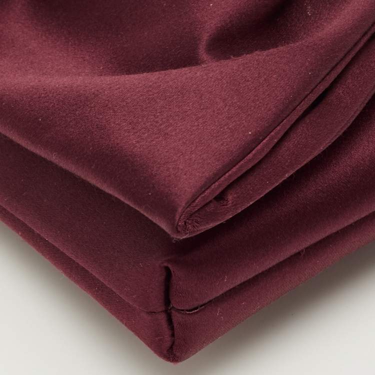 Pre Owned Valentino Red Satin Bow Clutch