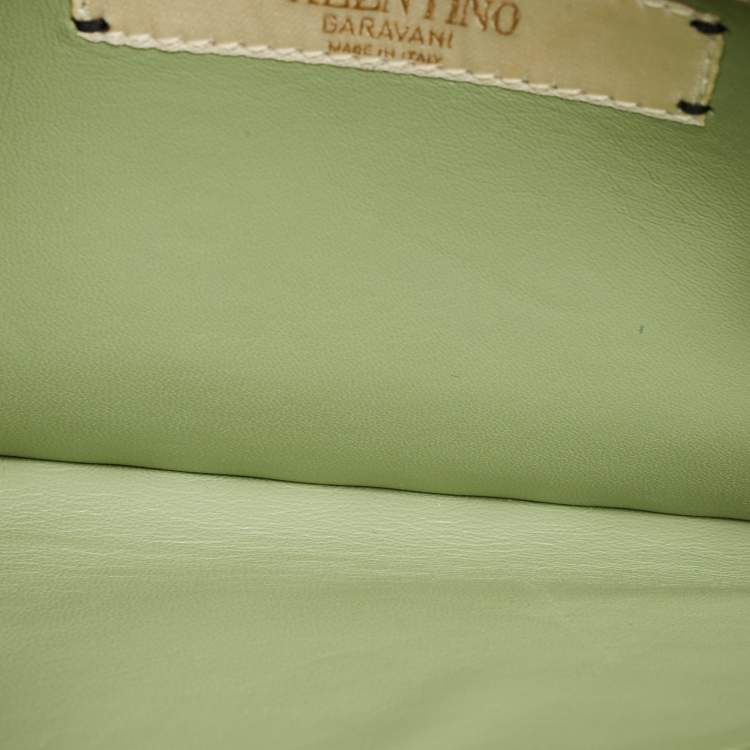 Pre Owned Valentino Multicolor Leather Native Couture 1975 Rockstud Wristlet Clutch