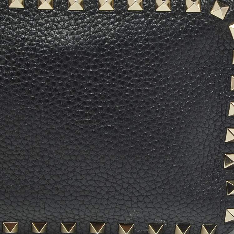 Pre Owned Valentino Black Leather Rockstud Camera Crossbody Bag