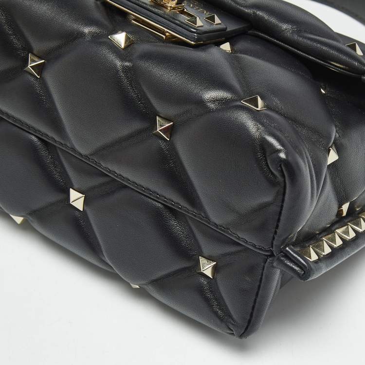 Pre Owned حقيبة فالنتينو يد علوية ترصيع كاندي صغيرة جلد مبطن وردي