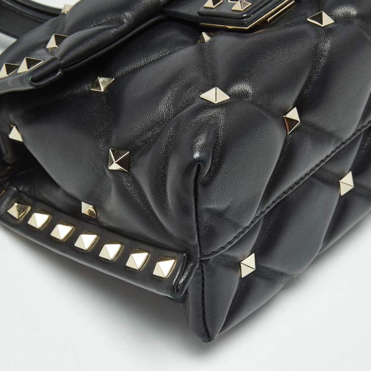 Pre Owned حقيبة فالنتينو يد علوية ترصيع كاندي صغيرة جلد مبطن وردي