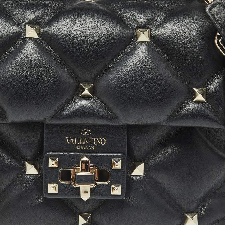 Pre Owned حقيبة فالنتينو يد علوية ترصيع كاندي صغيرة جلد مبطن وردي