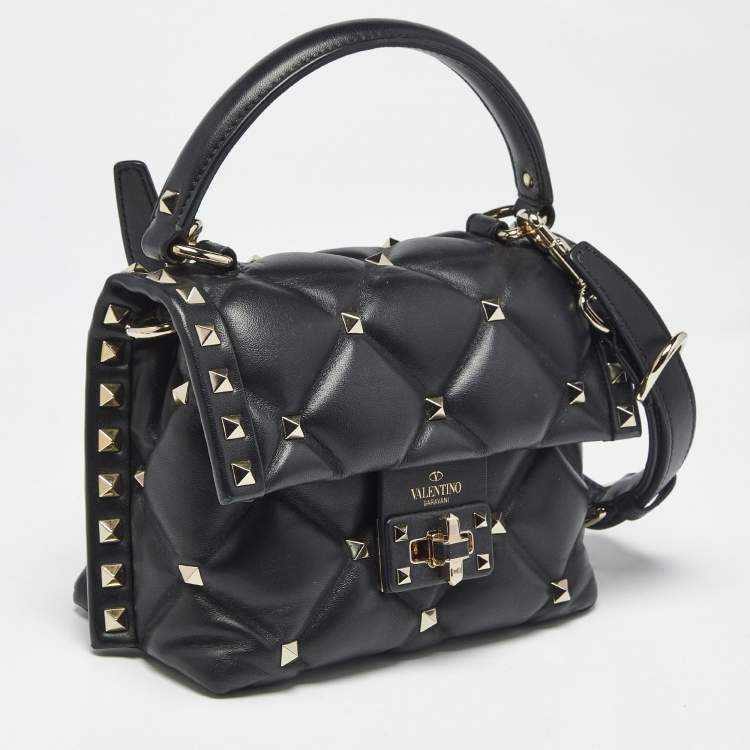 Pre Owned حقيبة فالنتينو يد علوية ترصيع كاندي صغيرة جلد مبطن وردي