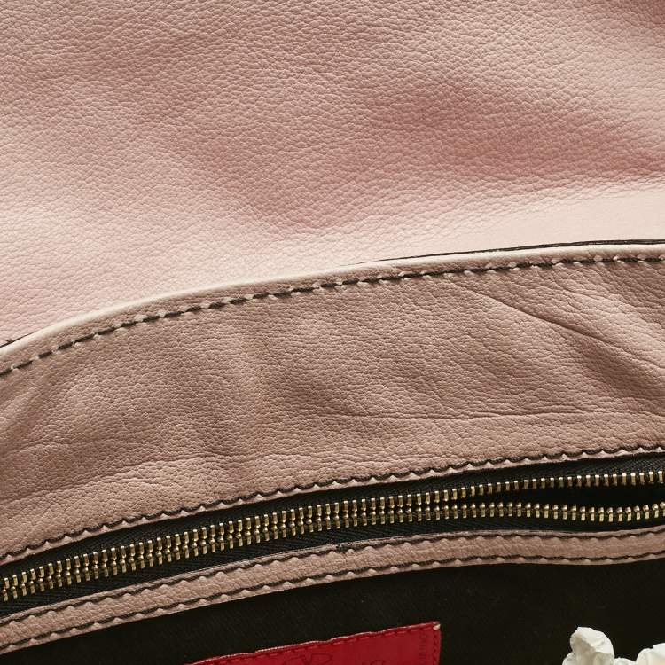 Pre Owned Valentino Light Brown Patent Leather Histoire Satchel