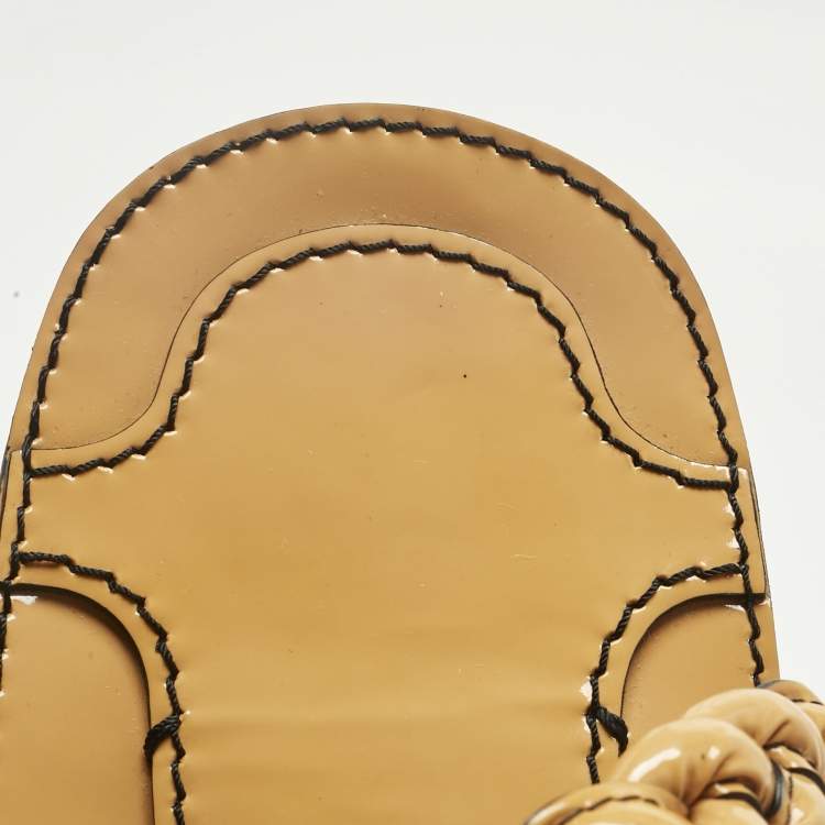 Pre Owned Valentino Light Brown Patent Leather Histoire Satchel