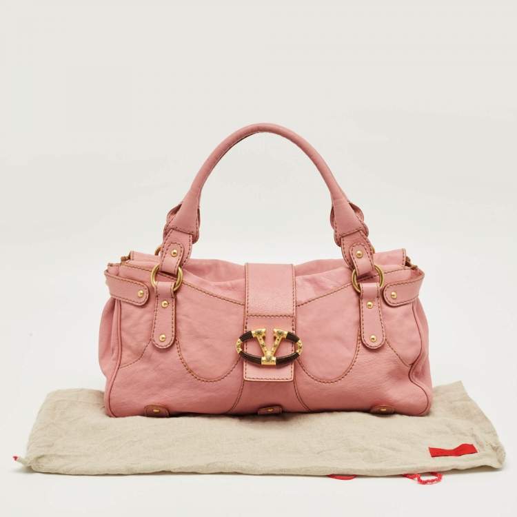 Pre Owned Valentino Pink Leather Catch Satchel