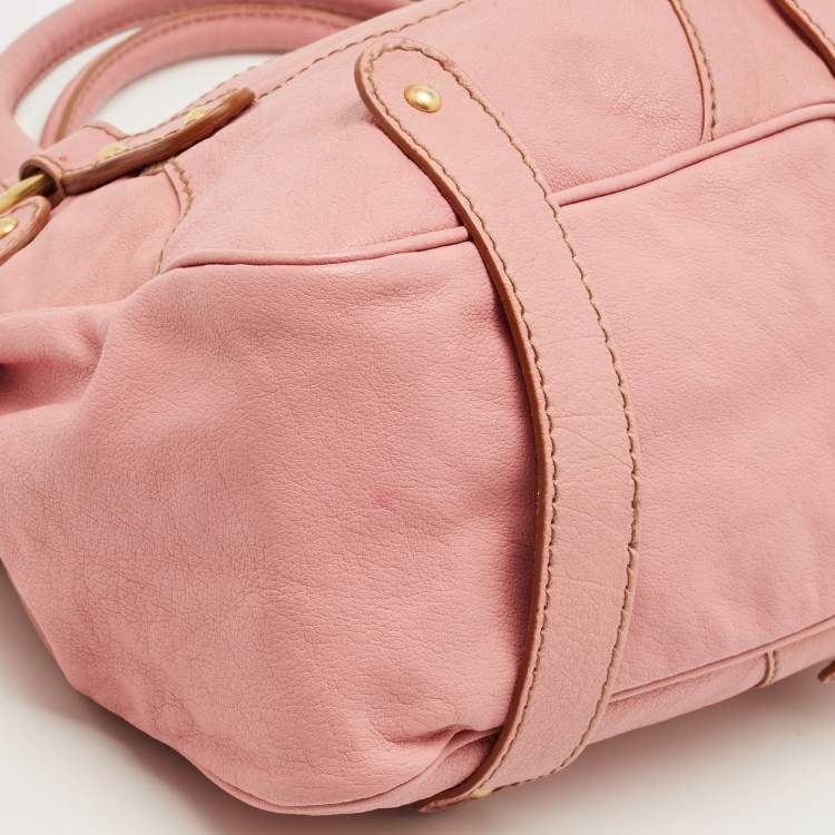Pre Owned Valentino Pink Leather Catch Satchel