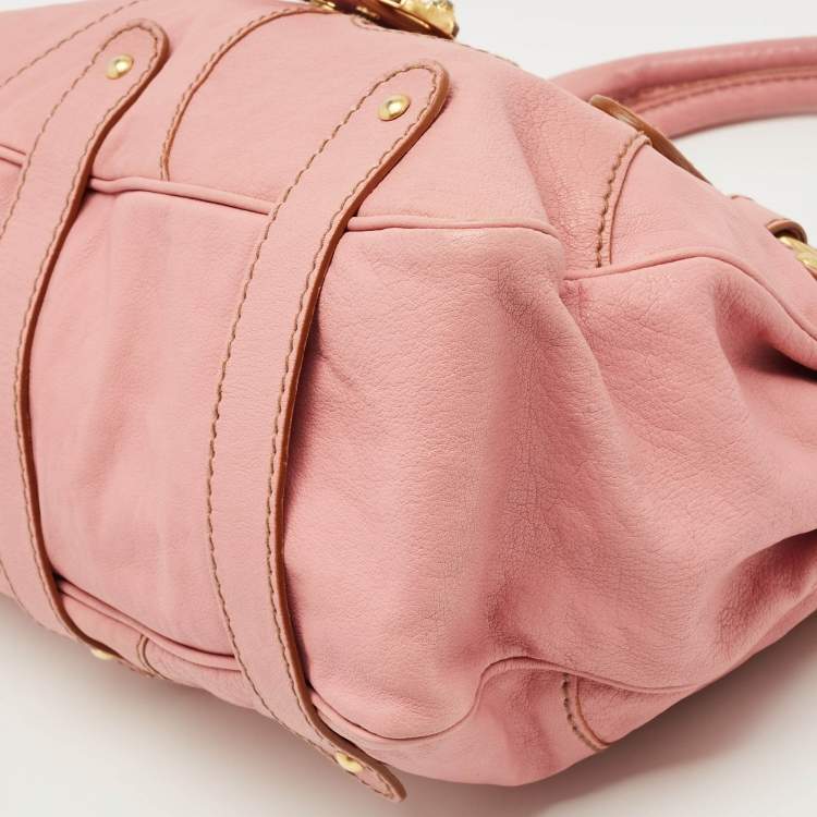Pre Owned Valentino Pink Leather Catch Satchel