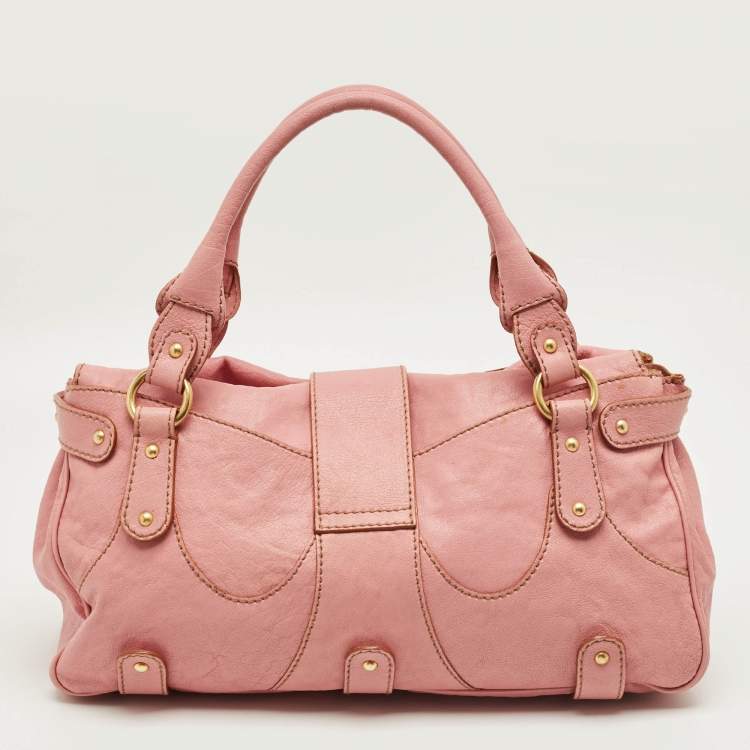 Pre Owned Valentino Pink Leather Catch Satchel