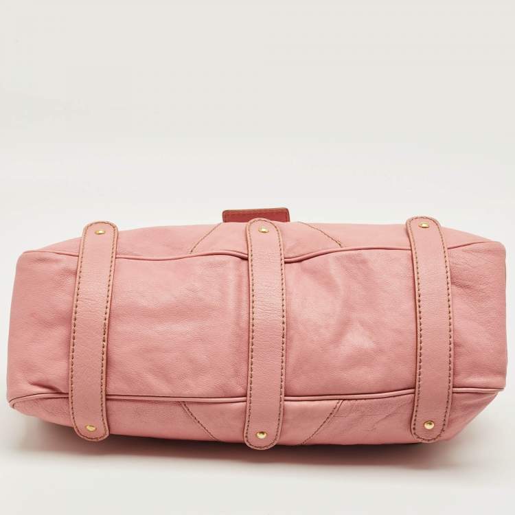 Pre Owned Valentino Pink Leather Catch Satchel