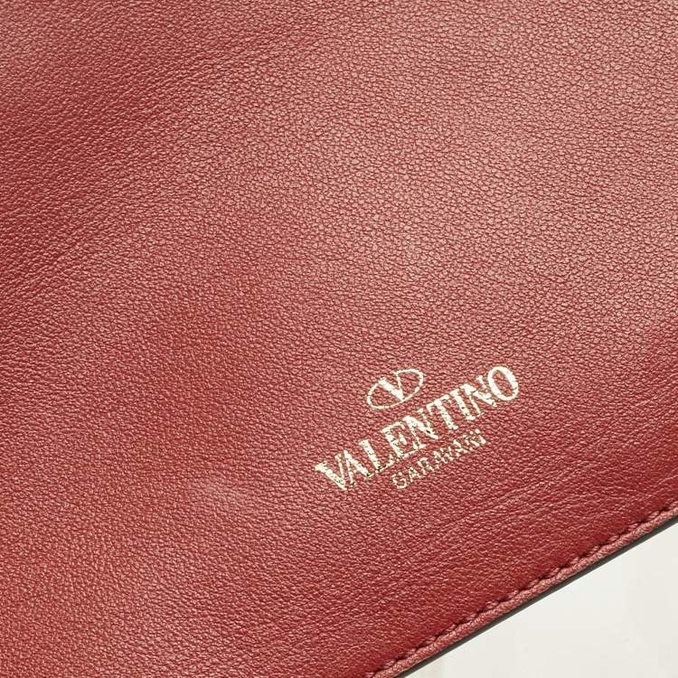 Pre Owned Valentino Black/Red Leather and PVC VLTN Rockstud Tote