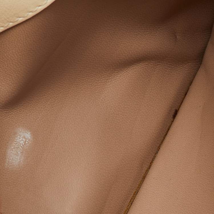 Pre Owned Valentino Cream/Black Leather Rockstud Chain Link Flap Clutch