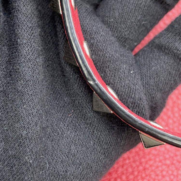 Pre Owned Valentino Garavani Rock Studded 2-Way Shoulder Bag Red Leather