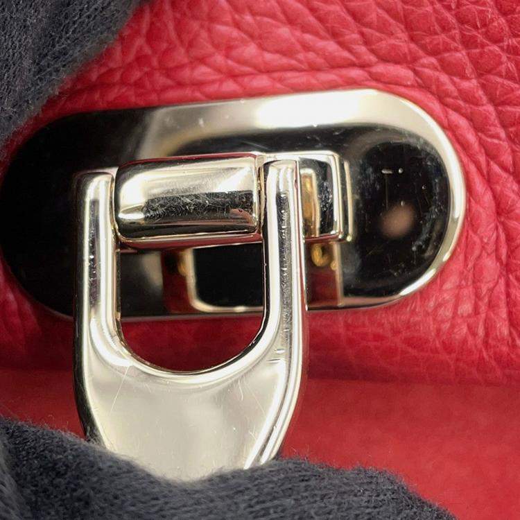 Pre Owned Valentino Garavani Rock Studded 2-Way Shoulder Bag Red Leather