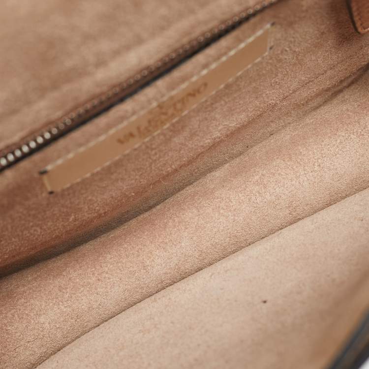 Pre Owned Valentino Nude Leather Rolling Rockstud Flap Shoulder Bag