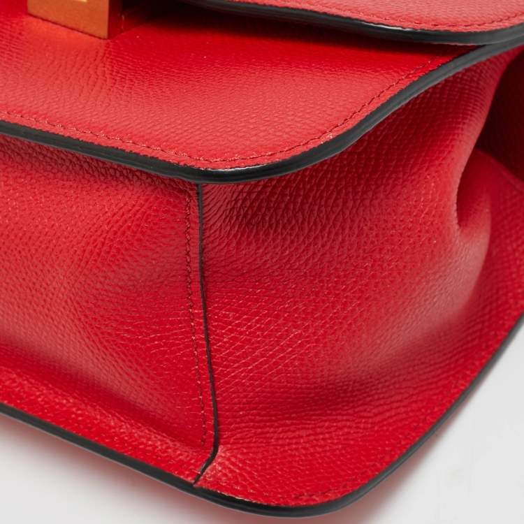 Pre Owned Valentino Red Leather VSling Shoulder Bag