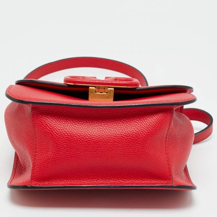 Pre Owned Valentino Red Leather VSling Shoulder Bag