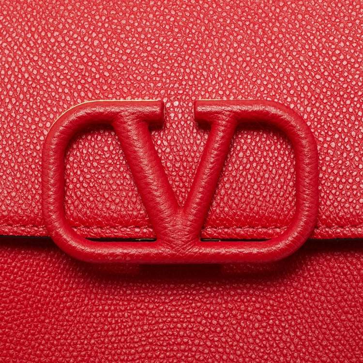 Pre Owned Valentino Red Leather VSling Shoulder Bag