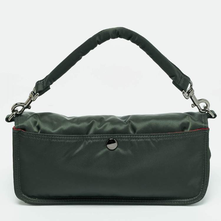 Pre Owned Valentino x Porter Dark Green Nylon Loco Shoulder Bag