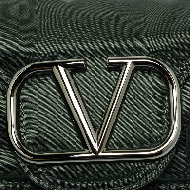 Pre Owned Valentino x Porter Dark Green Nylon Loco Shoulder Bag