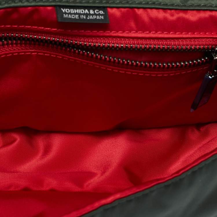 Pre Owned Valentino x Porter Dark Green Nylon Loco Shoulder Bag