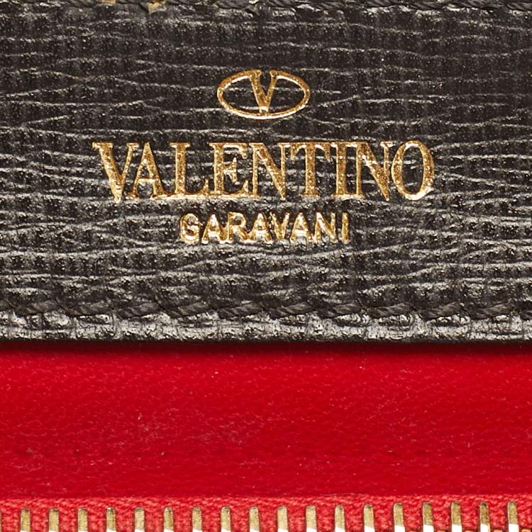 Pre Owned Valentino Black Leather Medium Alcove Rockstud Top Handle Bag