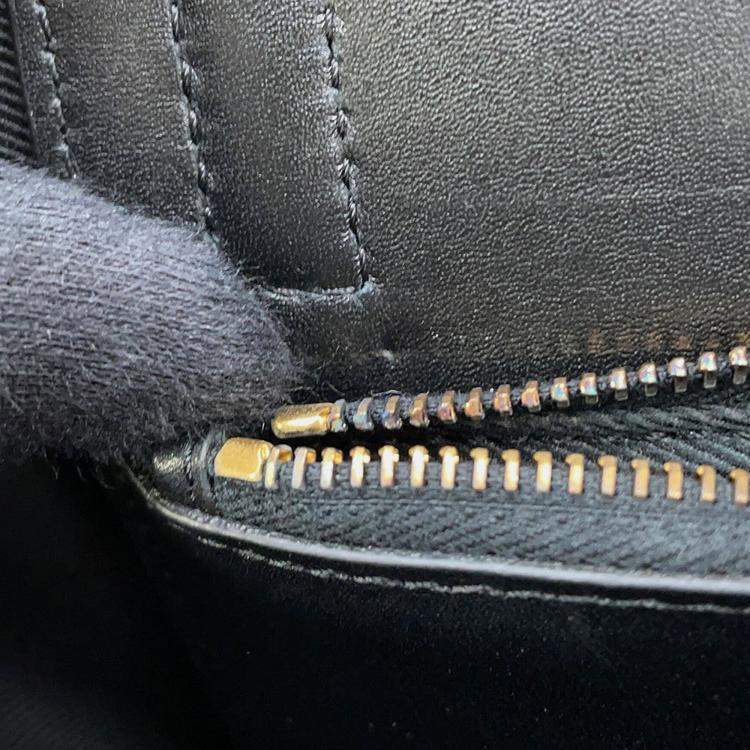 Pre Owned Valentino Garavani V Logo Walk 2-Way Bag Black Leather Size Small