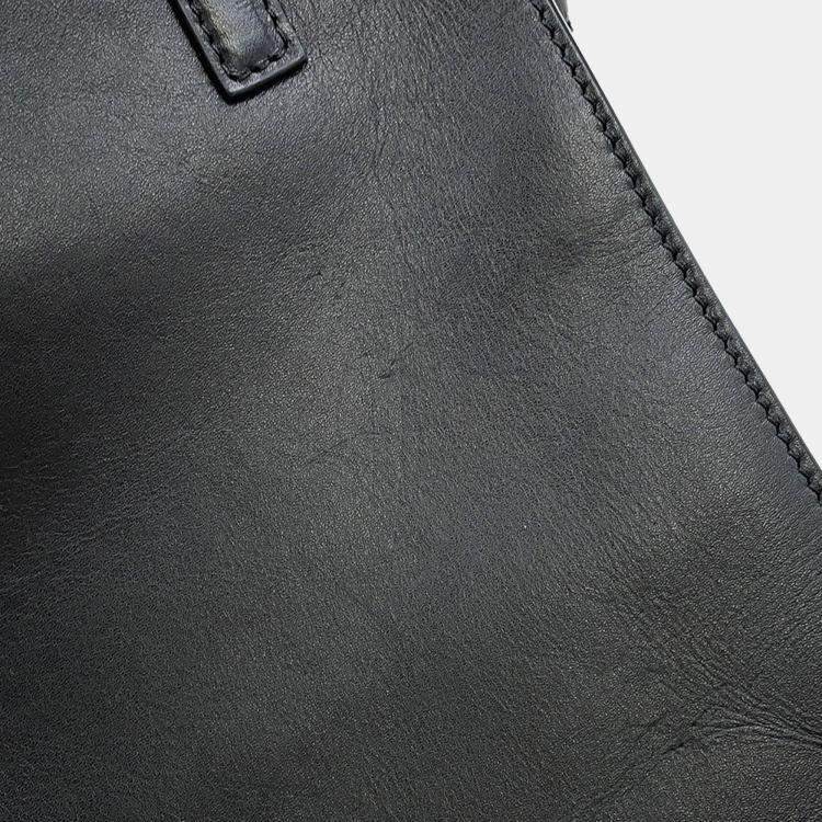 Pre Owned Valentino Garavani V Logo Walk 2-Way Bag Black Leather Size Small