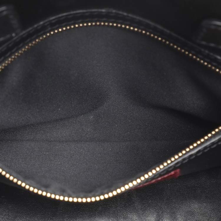 Pre Owned Valentino Embellished Flap Black Leather Top Handle Bag