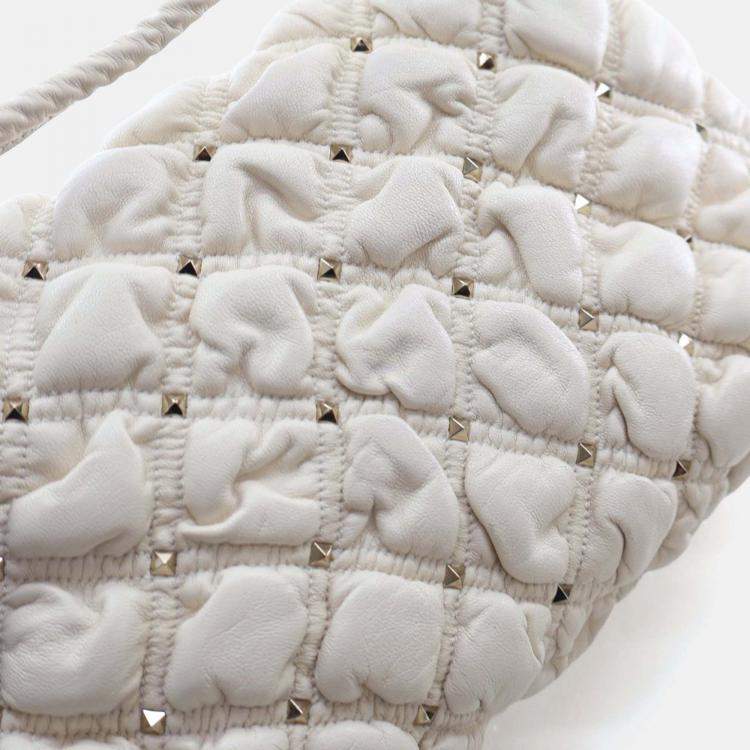 Pre Owned Valentino Medium Lambskin SpikeMe Flap Bag