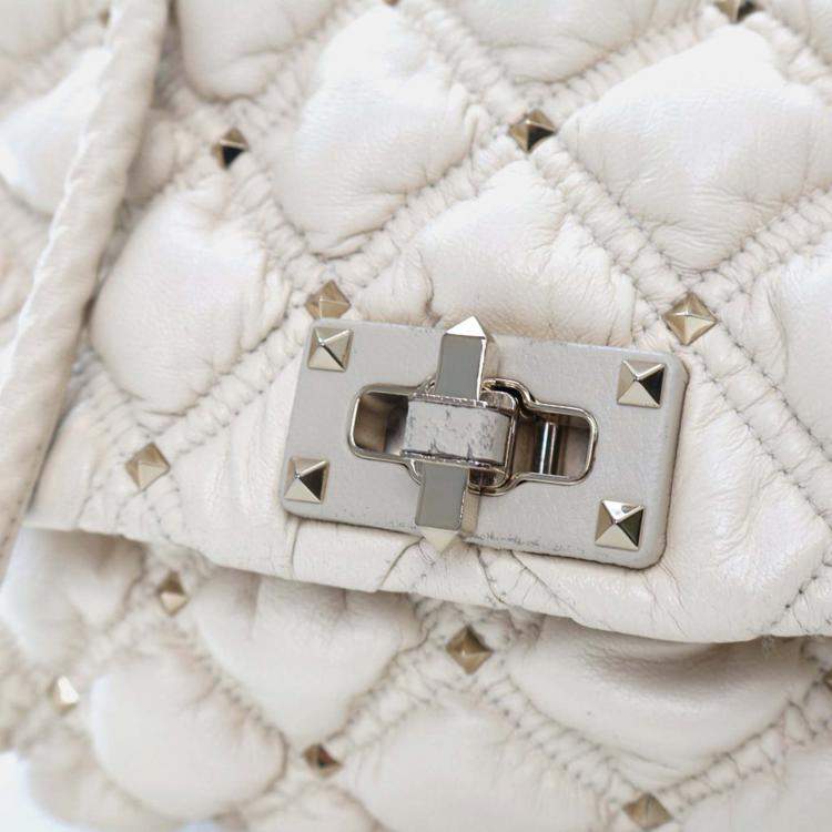 Pre Owned Valentino Medium Lambskin SpikeMe Flap Bag