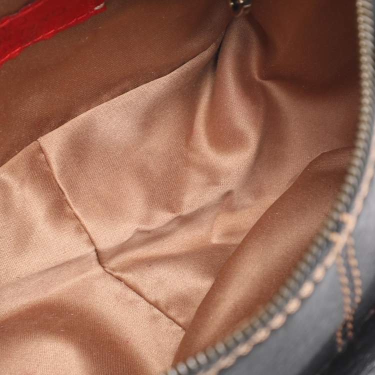 Pre Owned Valentino Escape V Logo Black Leather Shoulder Bag