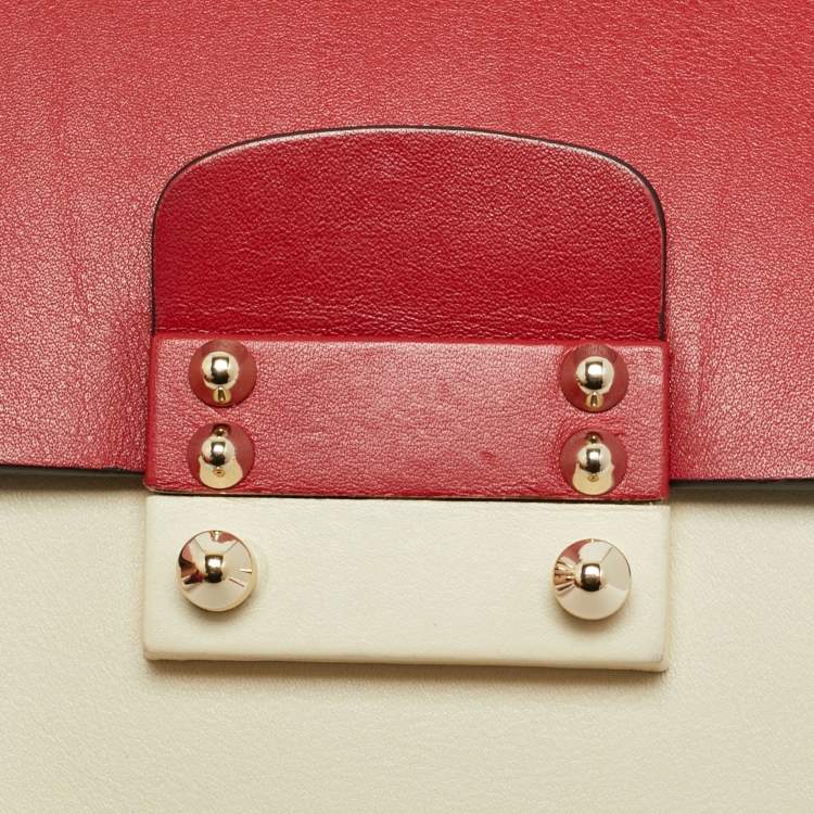 Pre Owned Valentino Mime Tricolor Leather Clutch