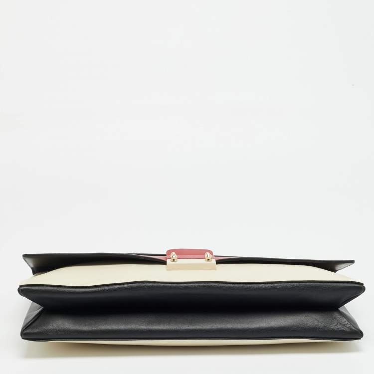 Pre Owned Valentino Mime Tricolor Leather Clutch