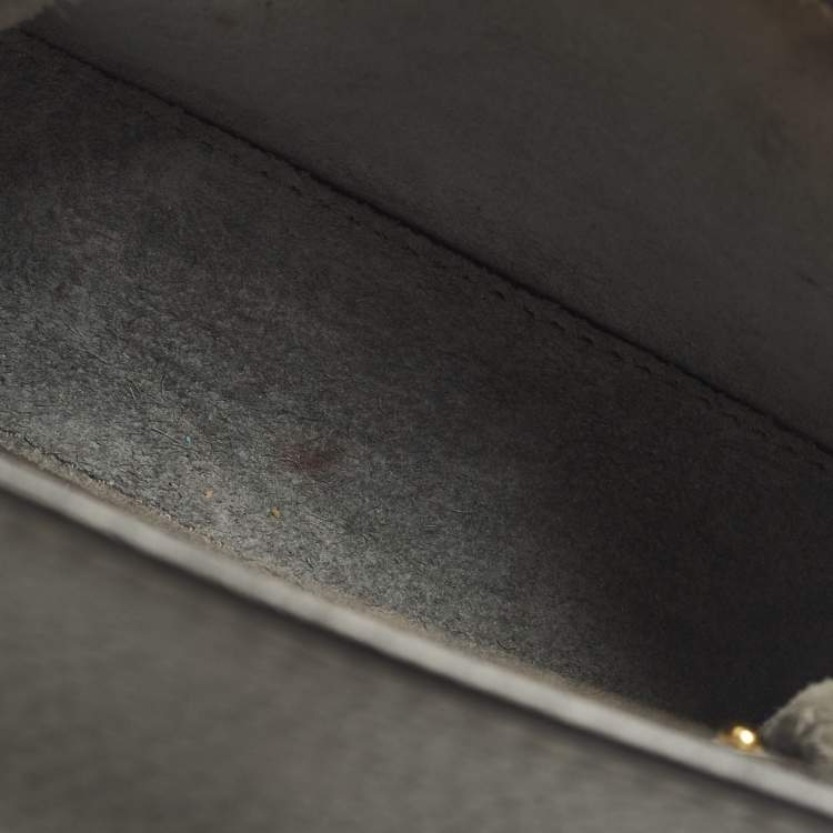 Pre Owned Valentino My Rockstud Mini Grey Leather Top Handle Bag