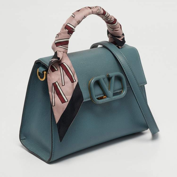 مملوكة مسبقًا Valentino VSling Small Bleu Leather Top Handle Bag