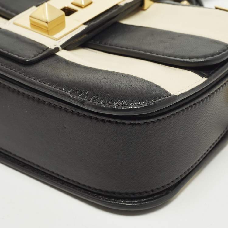 Pre Owned Valentino B-Rockstud Black/White Leather Shoulder Bag