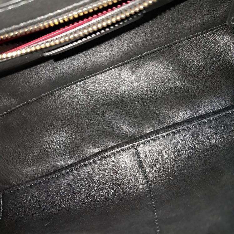 Pre Owned Valentino Beige Black Leather Roman Stud Tote and Shoulder Bag Large