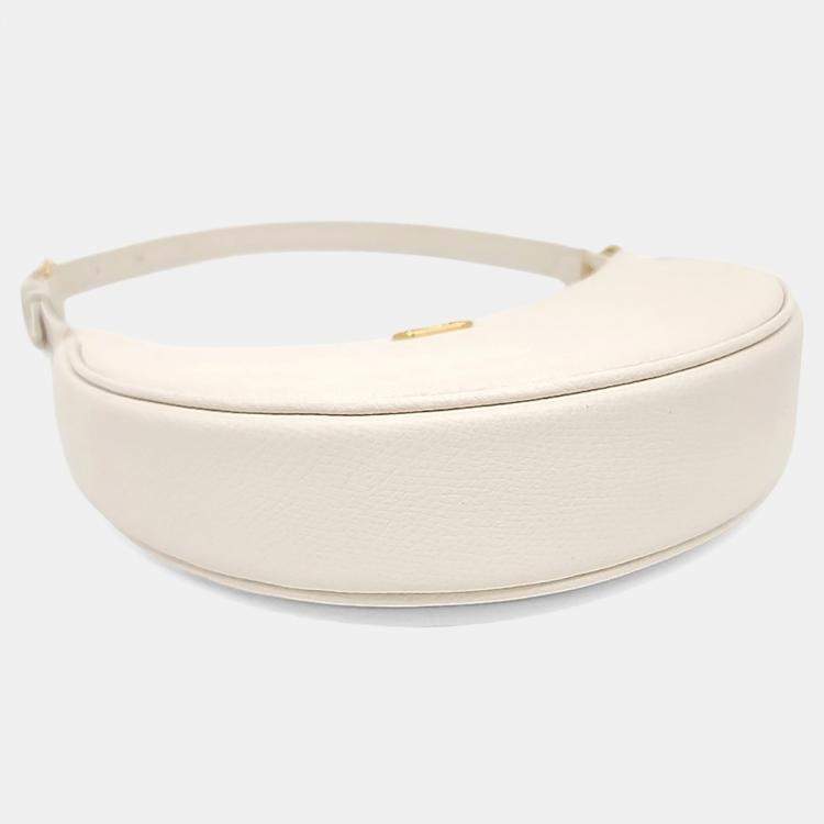 Pre Owned Valentino White Leather V-Logo Mini Hobo Bag