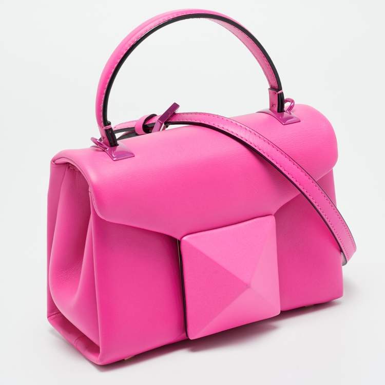 مملوكة مسبقًا Valentino One Stud Pink Leather Top Handle Bag
