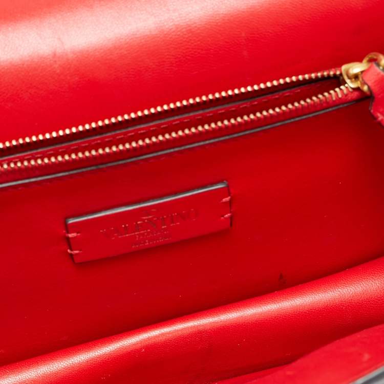 Pre Owned Valentino VSling Black Leather Chain Flap Shoulder Bag