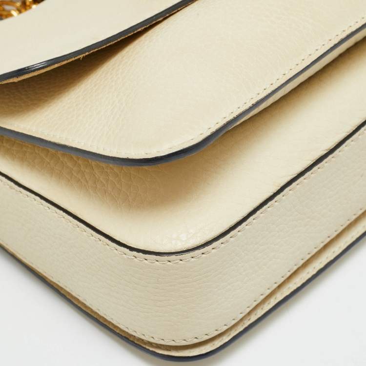 مملوكة مسبقًا Valentino B-Rockstud Medium Cream Leather Shoulder Bag