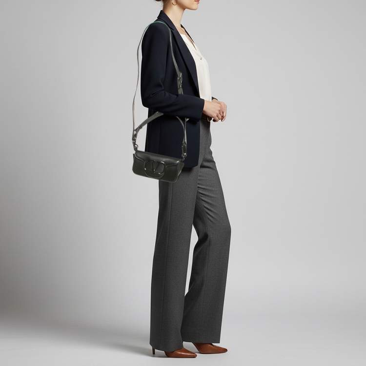 Pre Owned Valentino Loco Black Small Leather Shoulder Bag