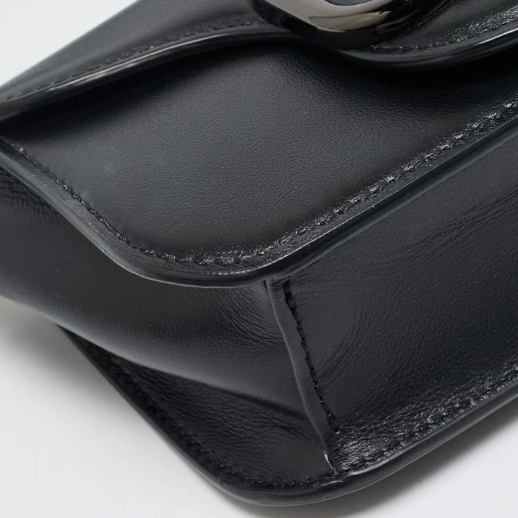 Pre Owned Valentino Loco Black Small Leather Shoulder Bag