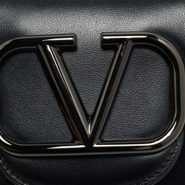 Pre Owned Valentino Loco Black Small Leather Shoulder Bag